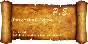 Patocskai Edina névjegykártya