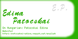 edina patocskai business card
